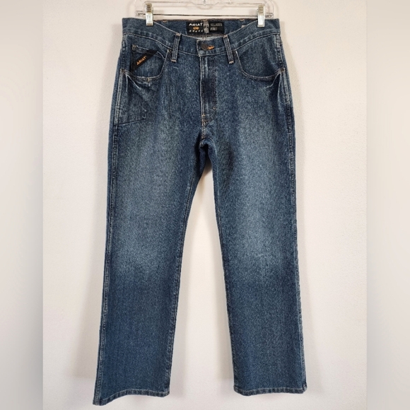 Ariat Other - ARIAT Men’s Blue Jeans Rebar M4 Relax Fit Denim Workwear Durable, sz 31x32